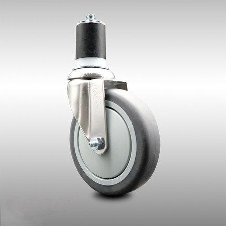 Service Caster 5 Inch 316SS Thermoplastic Rubber Wheel Swivel 1-3/4 Inch Expanding Stem Caster SCC-SS316EX20S514-TPRB-134